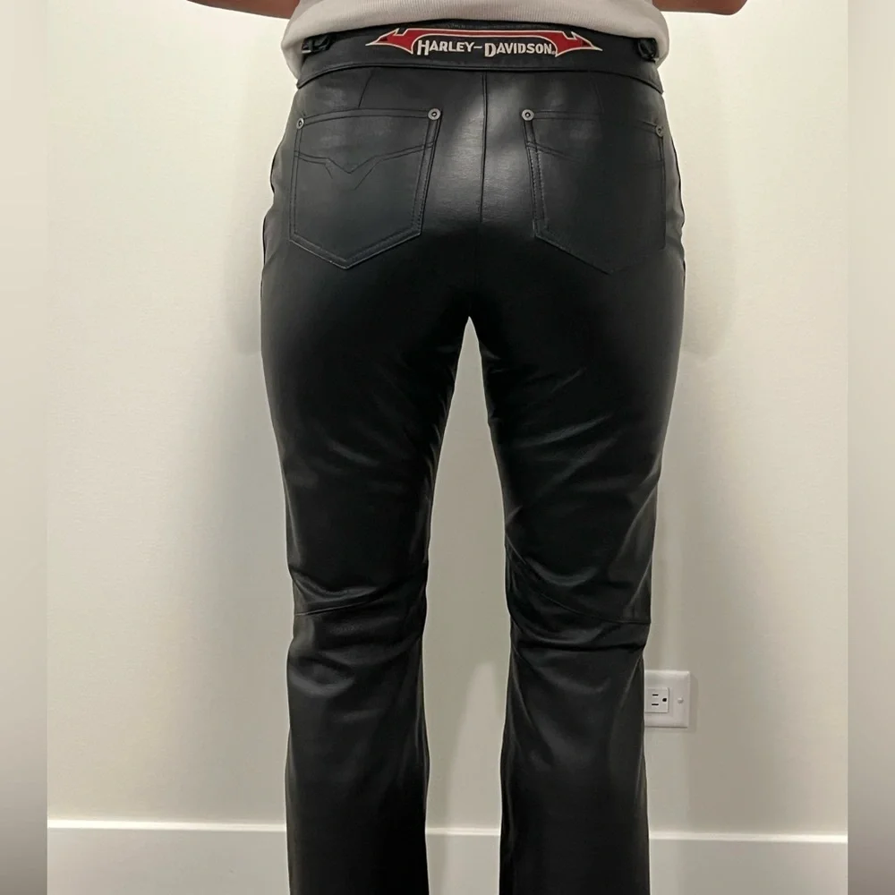 Genuine Harley-Davidson Leather Pants Sz 2 - Picture 2 of 6